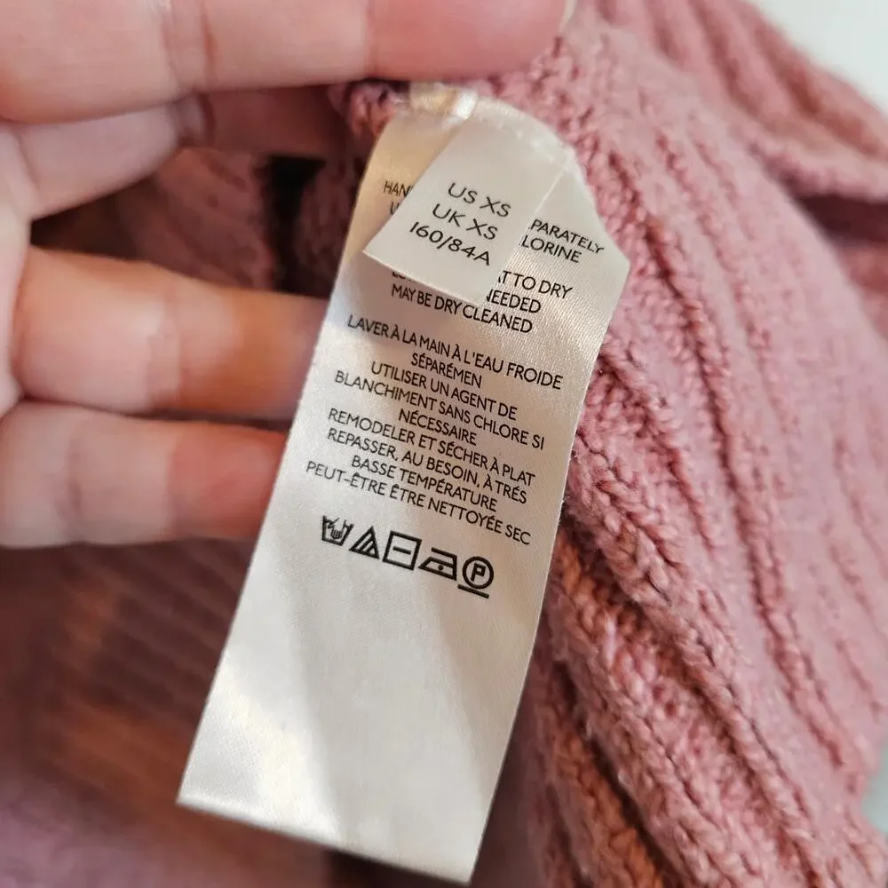Free People‎ Brookside Tunic Sweater Oversize Alpine Rose X-Small Cozy Winter